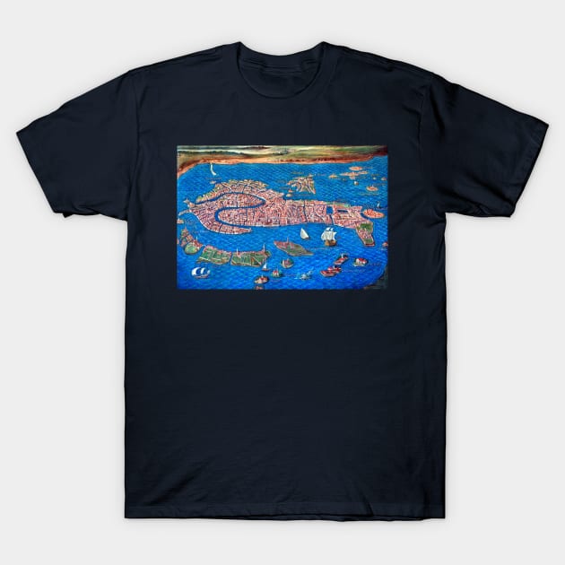 Old map of Venice T-Shirt by Cretense72